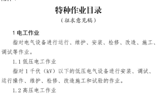 重要變化！《特種作業(yè)目錄》征求意見稿！